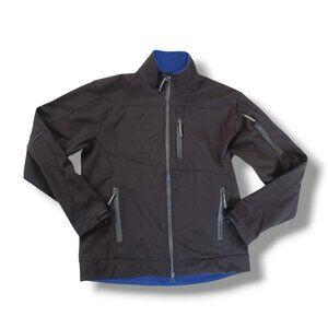 Roper Mens Softshell Jacket Black Windbreaker Fleece Lined Size M